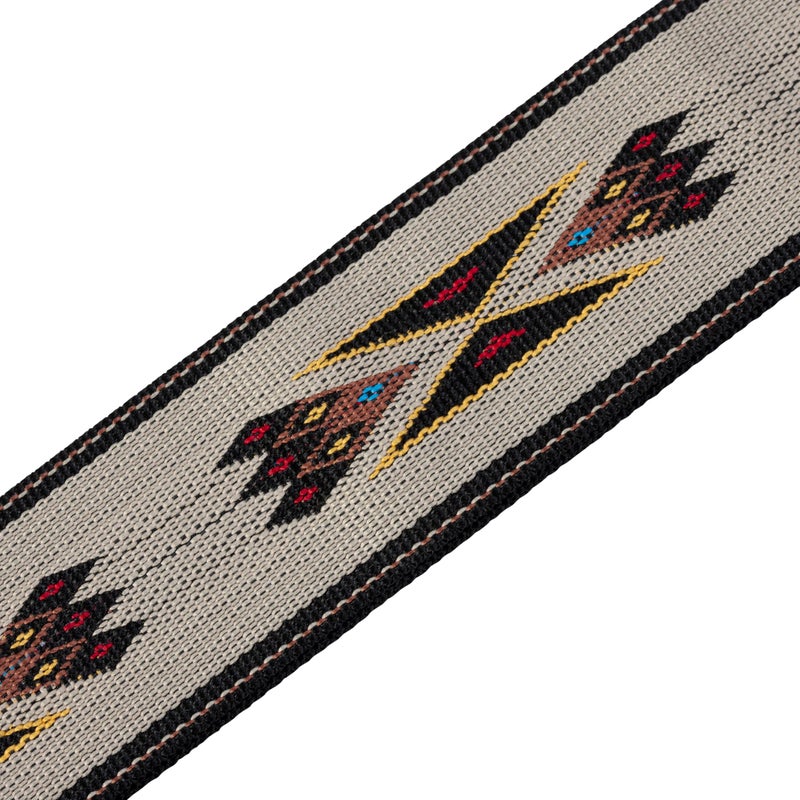 Levy's Leathers Tribal Rhythms Series 2" Polypropylene Jacquard Weave Guitar Strap; Tan Arrow Design (MSSN80-TAN) - Image 2